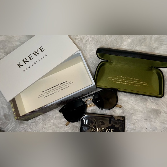 KREWE Accessories Krewe Gravier Sunglasses Wbox Case Cloth Aso